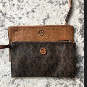 Set of 2 Michael Kors Leather Wristlets